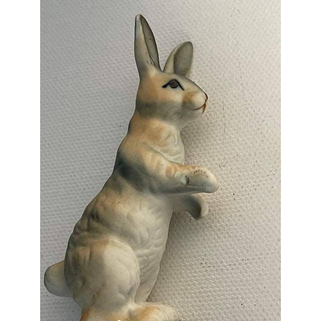1970s Vintage Rabbit Figurines Lamp Finials - a Pair For Sale - Image 5 of 5
