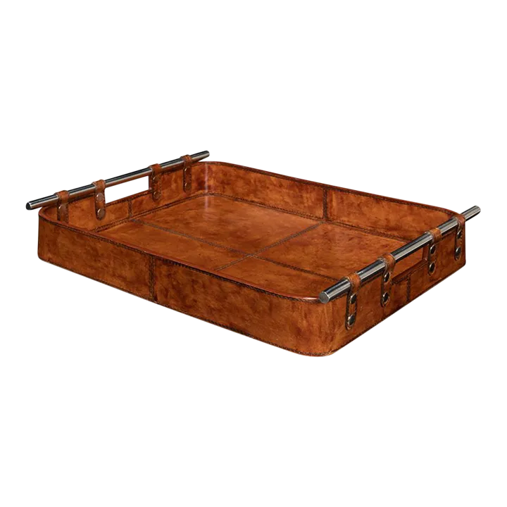 Tobacco Brown Leather Tray