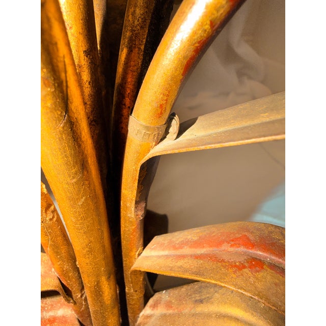 Hollywood Regency Gilded Metal and Glass Flower Base Side Table by Hans Kogl For Sale - Image 11 of 14
