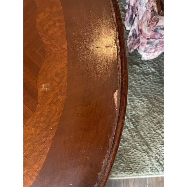 1930s Wooden Queen Anne Style Oval Side Table For Sale - Image 16 of 17
