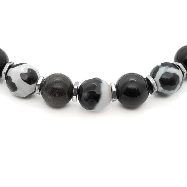 Night Eagle Onyx Stone Beaded Bracelet For Sale - Image 4 of 10