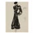 Vintage French Fashion Art Print – Black Bow Coat Illustration, 12" X 16" For Sale