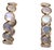 1990s Pair of Rainbow Moonstone and 18K Gold Hoop Earrings For Sale
