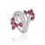 Art Deco Art Nouveau Inspired Natural Ruby & Diamond Cocktail Ring for Women, Size 7 For Sale - Image 3 of 15