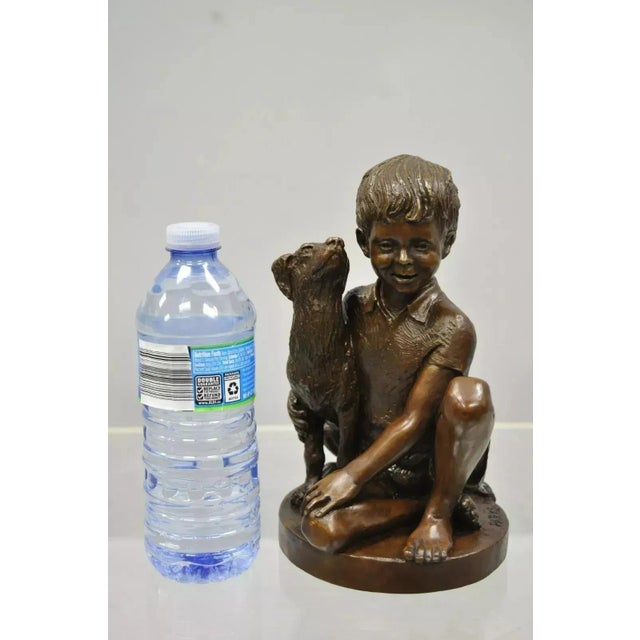 Vintage Bronze Charles Parks the Franklin Mint Statue Sculpture Boy With Dog For Sale - Image 11 of 11