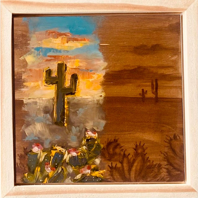 This artwork captures the essence of a Sedona sunset, presenting a vivid interplay of warm hues and contrasting shadows....