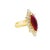 Contemporary 2.98 Carat Burmese Ruby Diamond Halo 18k Yellow Gold Ring Size 5 For Sale - Image 3 of 5