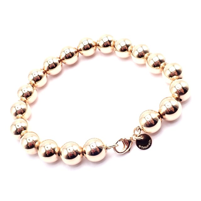 Contemporary Tiffany & Co. Rose Gold Ball Bead Link Bracelet For Sale - Image 3 of 12