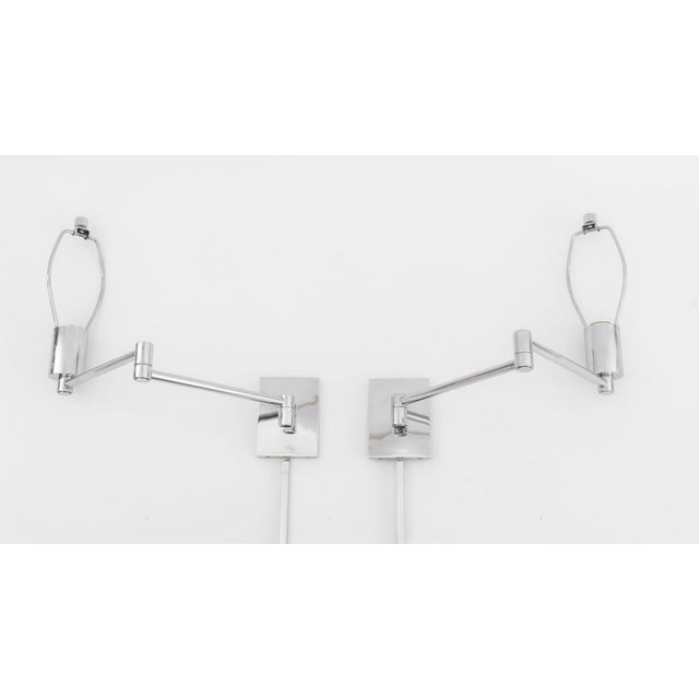 Late 20th Century Hinson Lighting Chrome Swing-Arm Wall Lights, Pair For Sale - Image 11 of 13