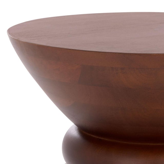 Spritely Home Ignacio Round Accent Table in Walnut For Sale - Image 4 of 6