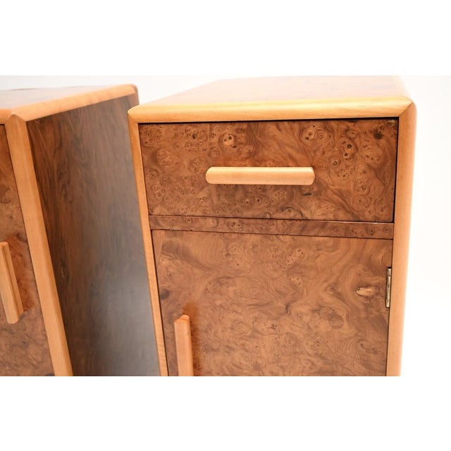 Art Deco Burr Walnut Bedside Cabinets, 1930, Set of 2 For Sale - Image 9 of 11