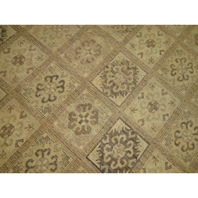 Persian Neutral Vintage Zabihi Collection Room Size Khotan Rug - 8'8" x 11'10" For Sale - Image 3 of 6