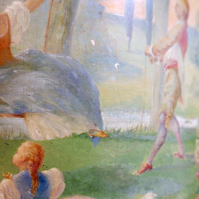 Venetian Baroque Curved Cabinet with Pastoral Scene, 1900 For Sale - Image 12 of 16