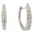18k White Gold Natural Round Diamond Hoop Earrings for Women- 2 Pieces For Sale