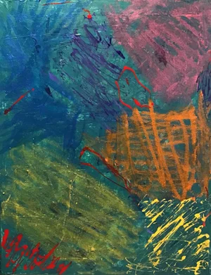 Original Mixed Media Abstract Painting on Stretched Canvas by Stephen Stilgenbauer