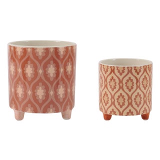 Geometric Dolomite Planter (Set of 2) For Sale