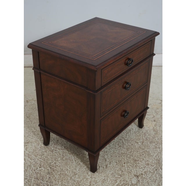 Traditional Pair Theodore Alexander Brooksby 3 Drawer Nightstands For Sale - Image 3 of 18