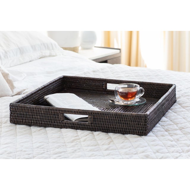 Artifacts Rattan Square Tray For Sale In Houston - Image 6 of 7