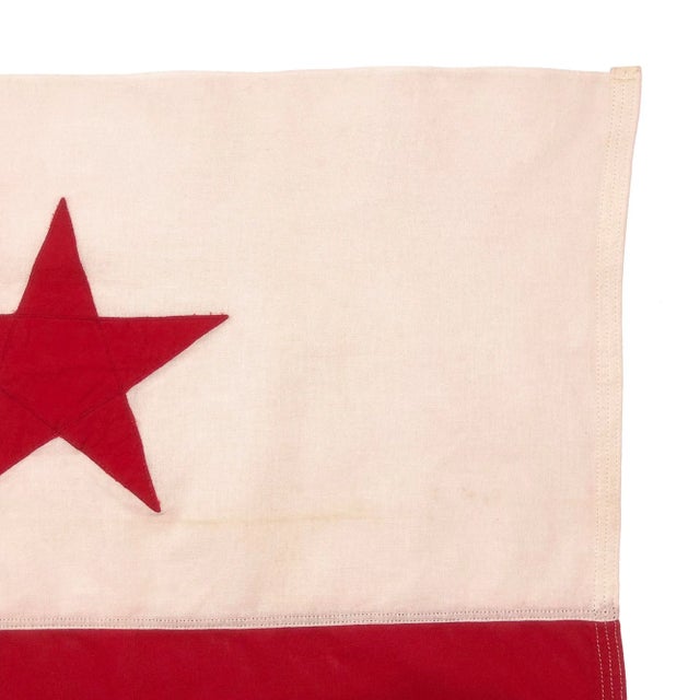1980s Large Vintage Cotton Flag of Washington DC With Sewn Stars For Sale - Image 5 of 5