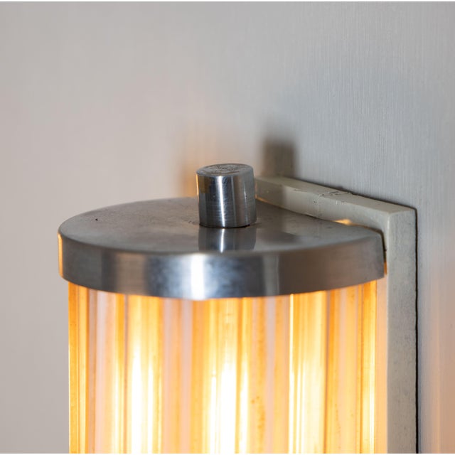 Functionalist Sconce with Glass Rods, 1930s, Set of 2 For Sale - Image 6 of 9