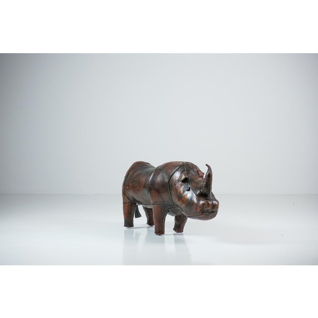 Mid-Century Modern Leather Rhinoceros Ottoman by Dimitri Omersa for Omersa, United Kingdom, 1960s For Sale - Image 3 of 18