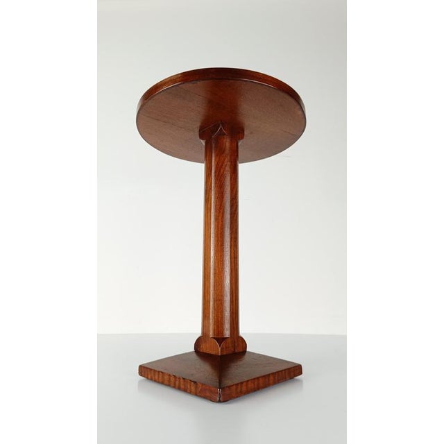 Vintage Art Deco Walnut Side Tables with Carved Column Pedestals, 1930s, Set of 2 For Sale - Image 12 of 18