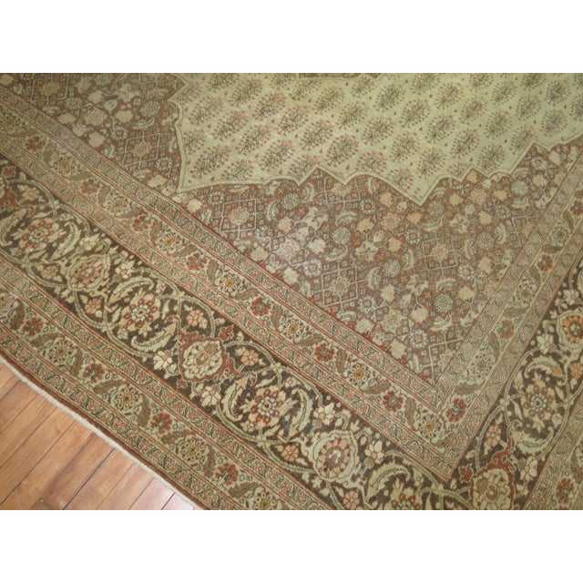 Antique Persian Tabriz Rug Herati Pattern in Brown and Cinnamon Tones - 9'1" x 12'11" For Sale - Image 18 of 18