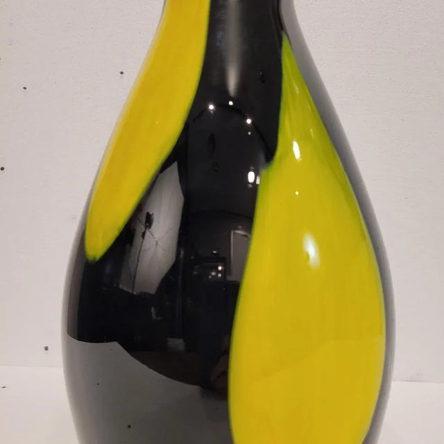 Black and Yellow Vase in Blown Glass, 1970s For Sale - Image 18 of 18