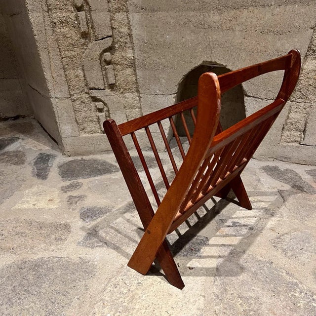 1960s Sculptural Teakwood Magazine Rack Ernest Sohn for Etco Danish Mid-Century Modern For Sale - Image 5 of 8