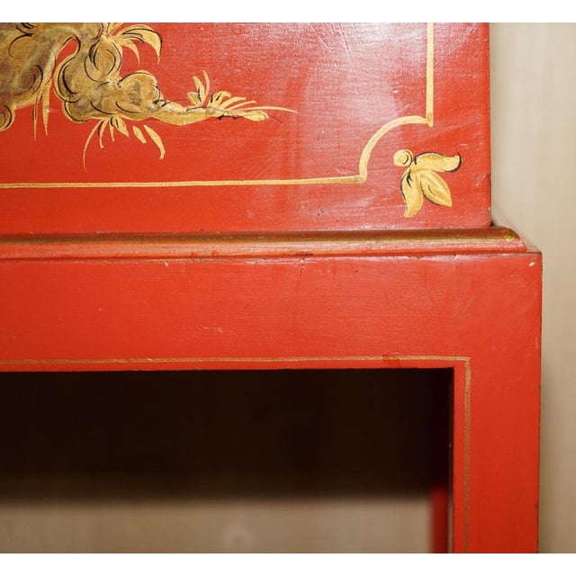 1920s Japanned Oriental Side Table Chest on Stand Hand Painted and Lacquered by Charles & Ray Eames, 1920s For Sale - Image 5 of 18
