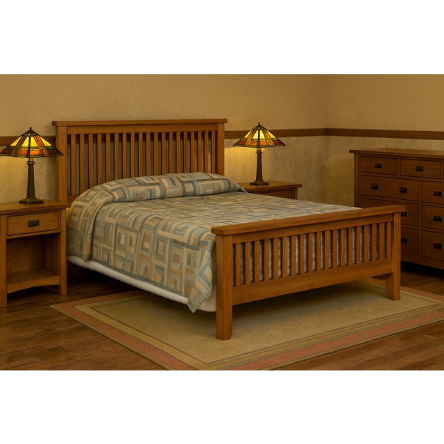 Mission Oak Slat Bed - Michael's Cherry For Sale - Image 9 of 9
