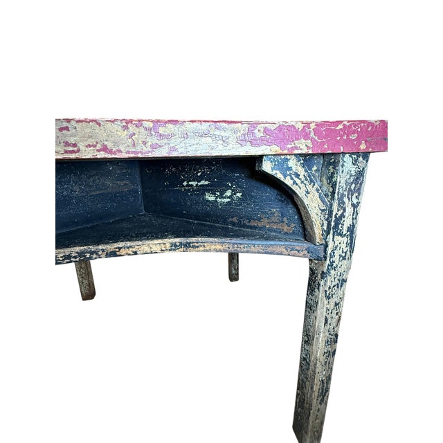 Vintage Painted Tavern Americana Poker Card Game Table For Sale - Image 9 of 17
