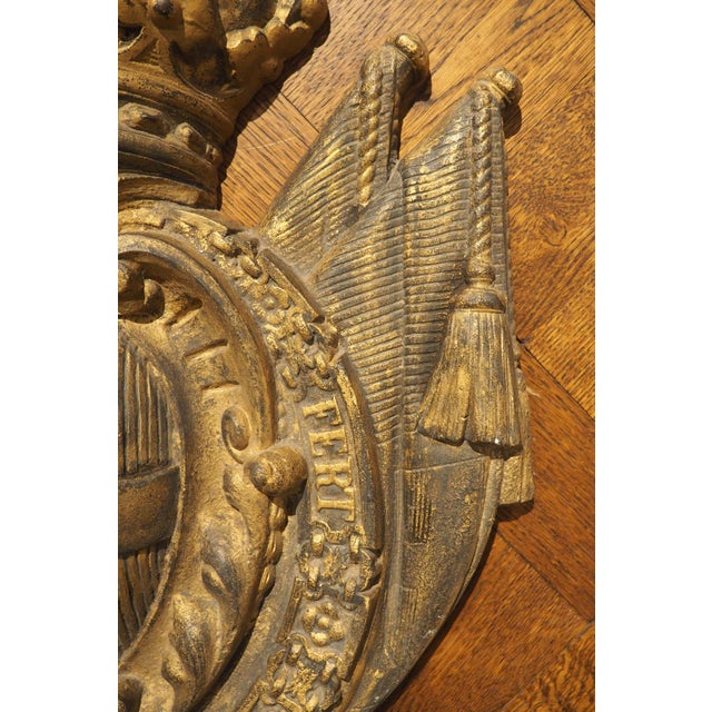 Antique Gilded Cast Iron Coat of Arms Plaque, the House of Savoy, C. 1900 For Sale - Image 4 of 13