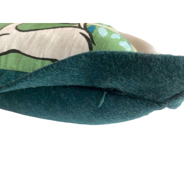 Vintage Green Gazelle Throw Pillow For Sale - Image 4 of 5