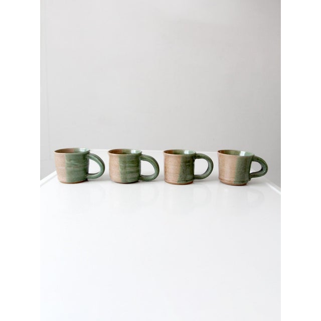Contemporary Vintage Studio Pottery Mug Set of 4 For Sale - Image 3 of 18