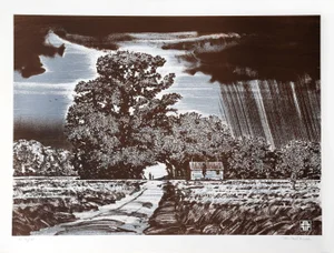 John Sherrill Houser "Storm Clouds" Lithograph