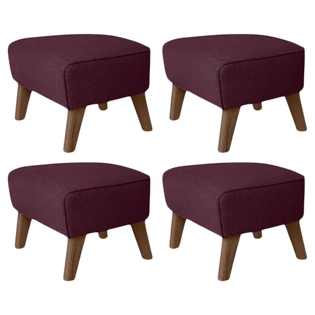 Not Yet Made - Made To Order Maroon Smoked Oak Raf Simons Vidar 3 My Own Chair Footstool by Lassen, Set of 4 For Sale - Image 5 of 5