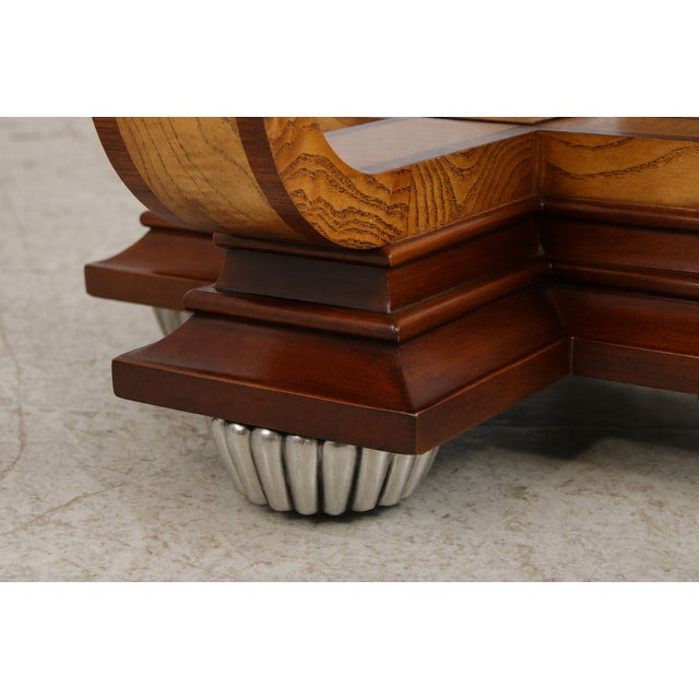 Maitland Smith Round Art Deco Burl Wood End Table For Sale - Image 11 of 18