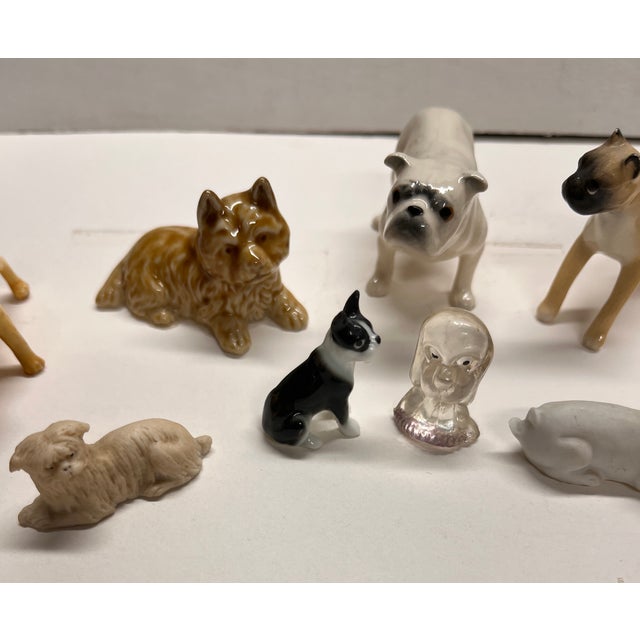 Vintage Miniature Ceramic Dogs Set/12 For Sale In New York - Image 6 of 8