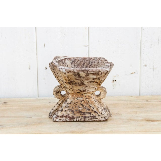 Wooden Carved Tribal Candle Holder-Rana For Sale - Image 4 of 8