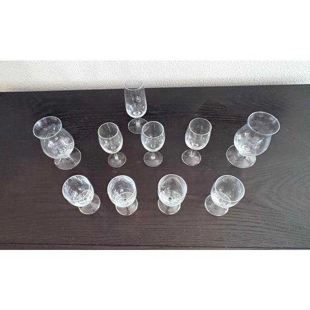 Collection of 10 Various Stemmed Cordial and Liqueur Glasses Pre-Owned, Excellent Cond. 5” H and 3.25” H For Sale - Image 11 of 12