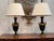 2000 - 2009 Pair of Empire Style Patinated Bronze Urn Lamps For Sale - Image 5 of 14
