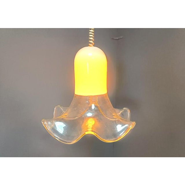 Red Murano Glass Pendant Light attributed to Roberto Pamio and Renato Toso for Leucos, 1970s For Sale - Image 8 of 12