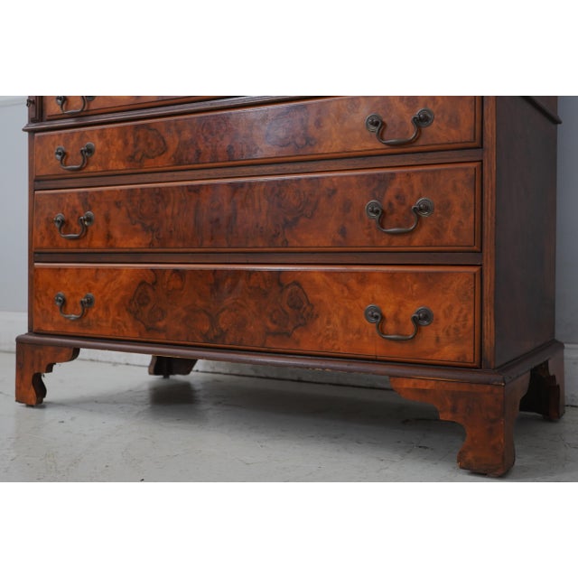 Vintage George I Inlaid Walnut Secretary Desk Bookcase For Sale - Image 13 of 18