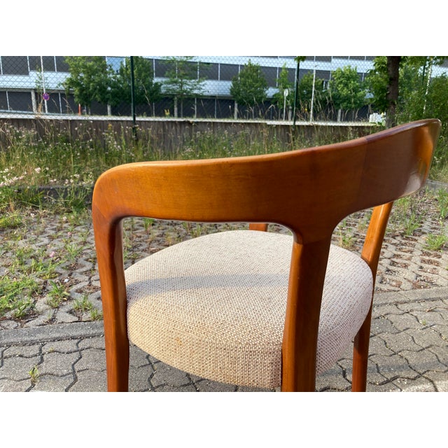 Mid-Century Round Walnut Chair, 1960s, Set of 4 For Sale - Image 10 of 13