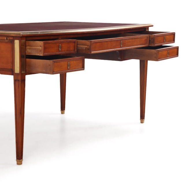 Leather Top Mahogany Writing Desk in French Louix XV Style, C. 1940 For Sale - Image 4 of 9