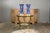 Blue Mid 20th Century Mid Century Modern Porcelain Blue and White Table Lamps with Blooming Trees, a Pair For Sale - Image 8 of 12