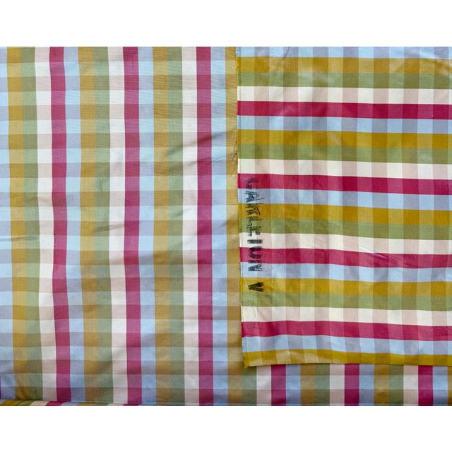 Early 21st Century Vintage Carleton v Silk Taffeta Checked Fabric, 2 Yards For Sale - Image 5 of 5