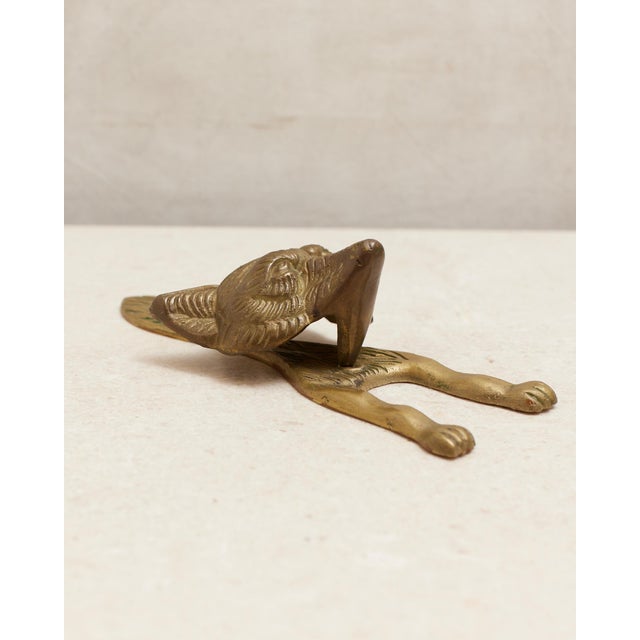 1960s Wolf or Fox Solid Brass Door Knocker For Sale - Image 9 of 15