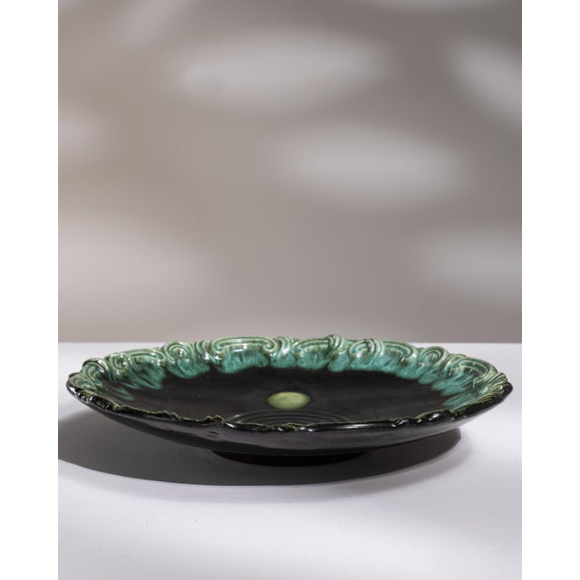 Forest Green 1970s Germany Mid-century Modern Forest Green Ceramic Serving Bowl For Sale - Image 8 of 15